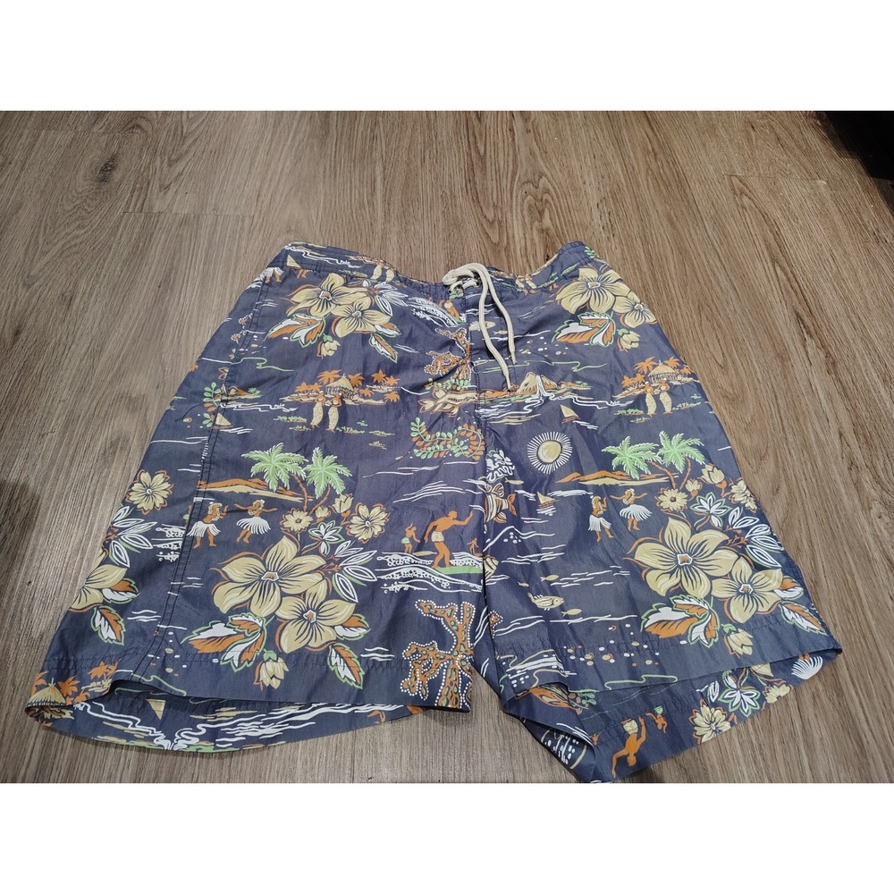 Vintage Polo Sport Swim Trunks Tropical Tiki Mens M Medium